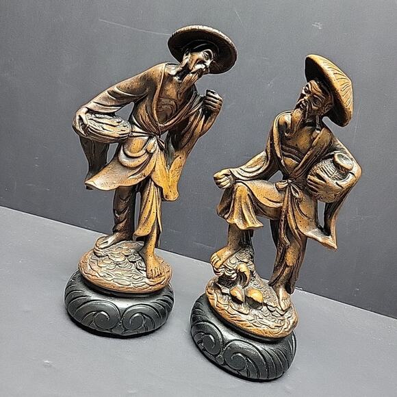 Vintage Resin Asian Oriental Wiseman Figurines – Elegant and Intricate Décor - Picture 1 of 10
